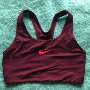 Nike Dri-FIT Swoosh Burgundy Sports bra